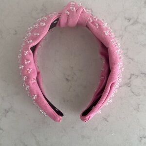 Lele Sadoughi Bubblegum pink headband with clear beads